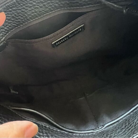 Rebecca Minkoff Darren Top Zip Leather Shoulder Bag Black NEW MSRP $328 - Picture 9 of 12